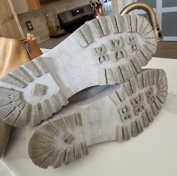 Sam Edelman Laguna Pebble Grey Leather Chelsea Moto Pull On Boots Sz 7 - Picture 10 of 10